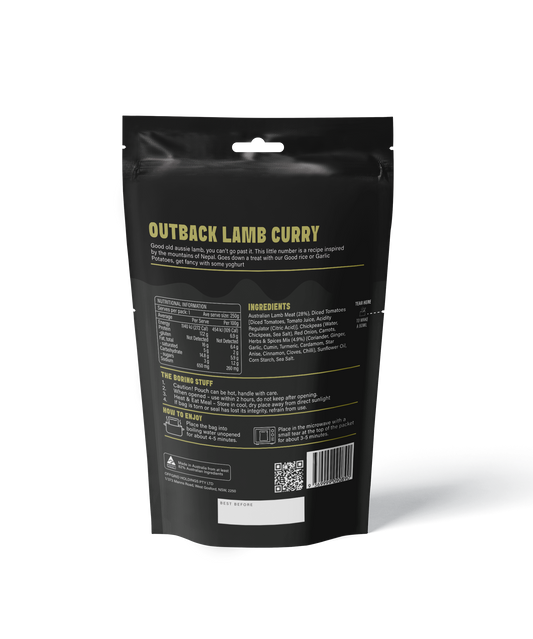 OUTBACK LAMB CURRY - SHELF STABLE MEAL