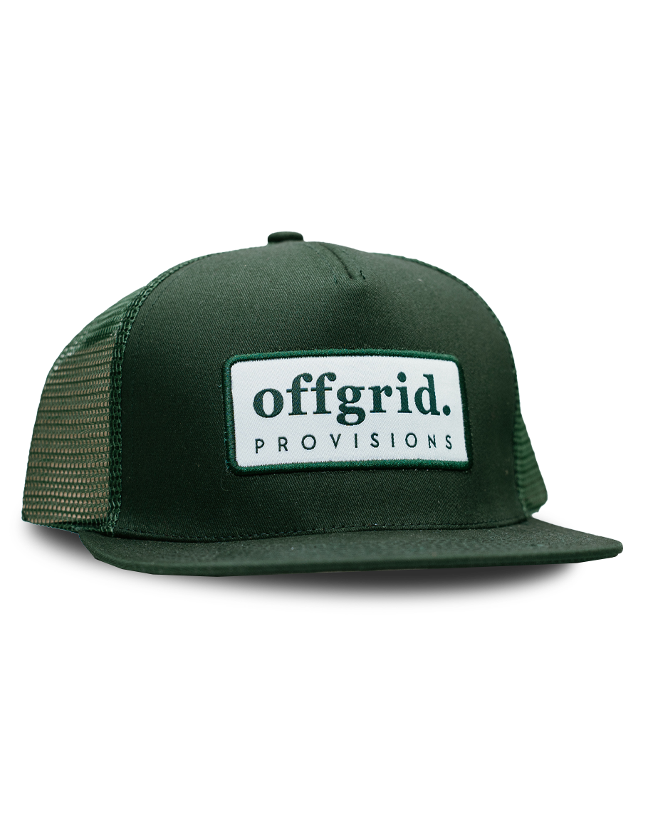 Offgrid forest green snapback trucker cap