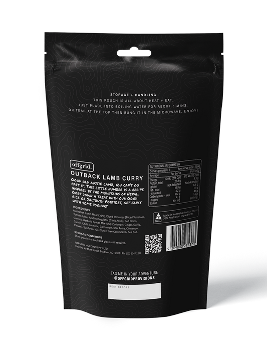 Offgrid Outback Lamb Curry | heat & eat meal