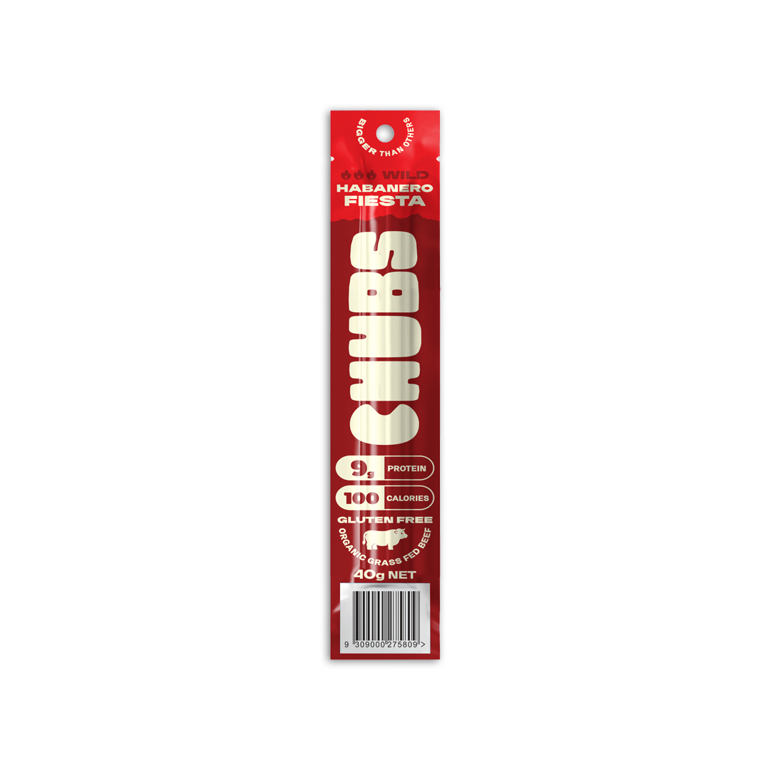 CHUBS HABANERO FIESTA BEEF STICK - 12 PACK - 40gr each