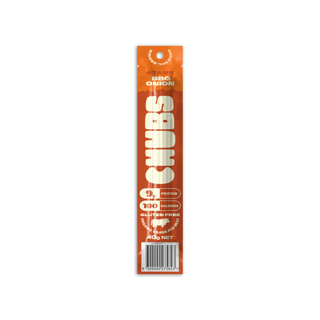 CHUBS BBQ ONION BEEF STICK - 12 PACK - 40gr each