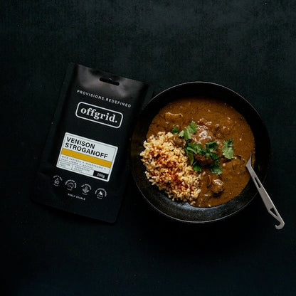 Offgrid venison stroganoff | heat & eat meal