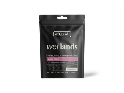 Offgrid wetlands formulated hydration drink sachets - mixed berry flavour