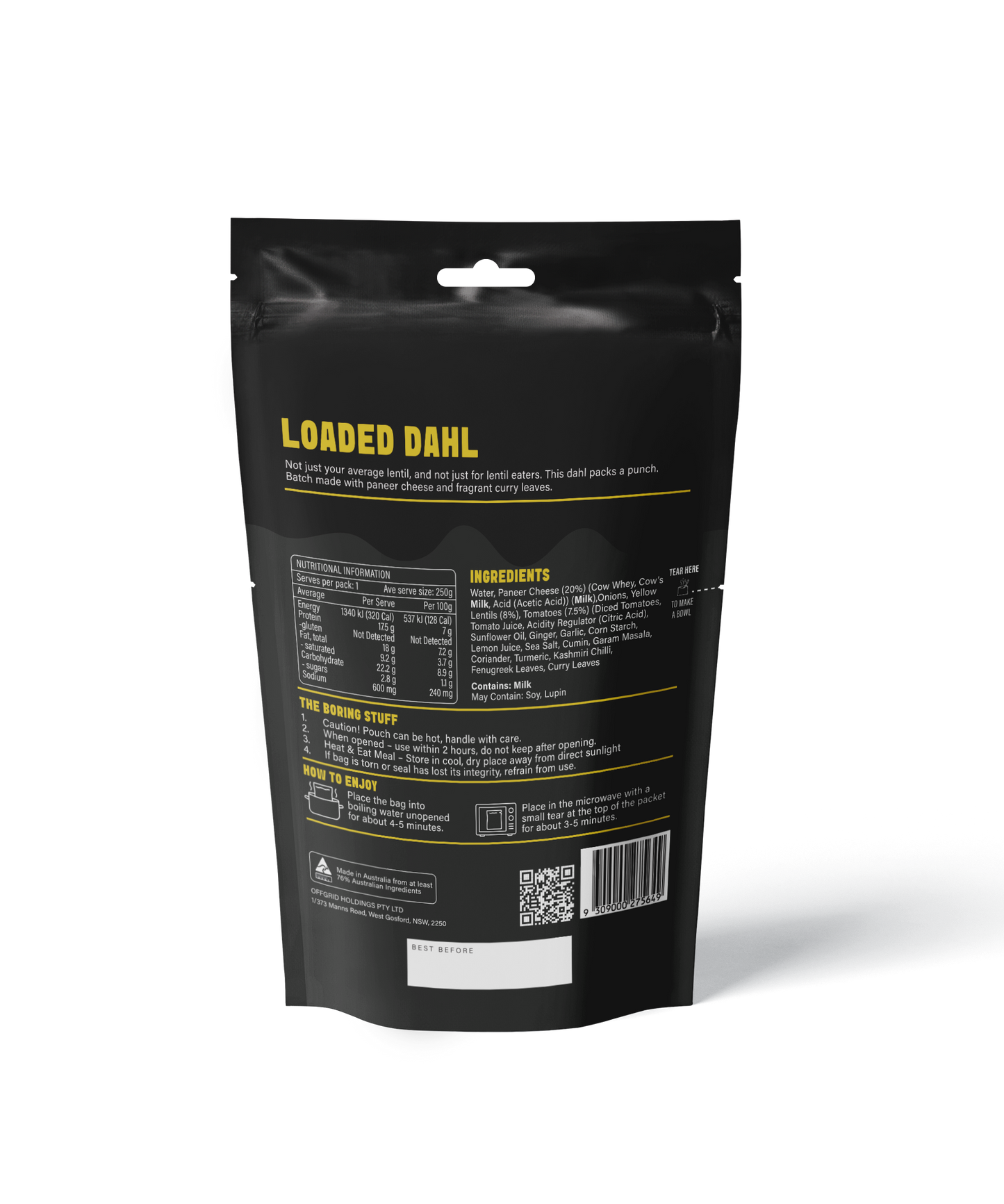 LOADED DAHL - SHELF STABLE MEAL