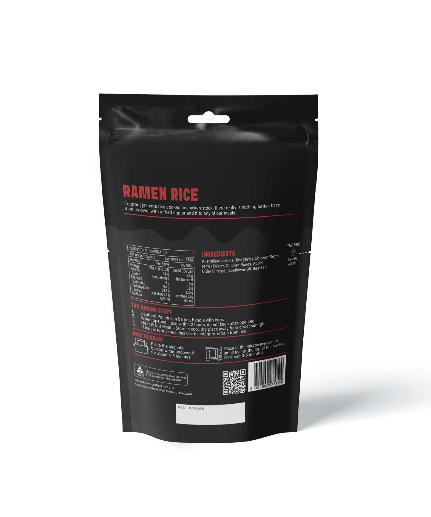 OFFGRID RAMEN RICE - SHELF STABLE MEAL