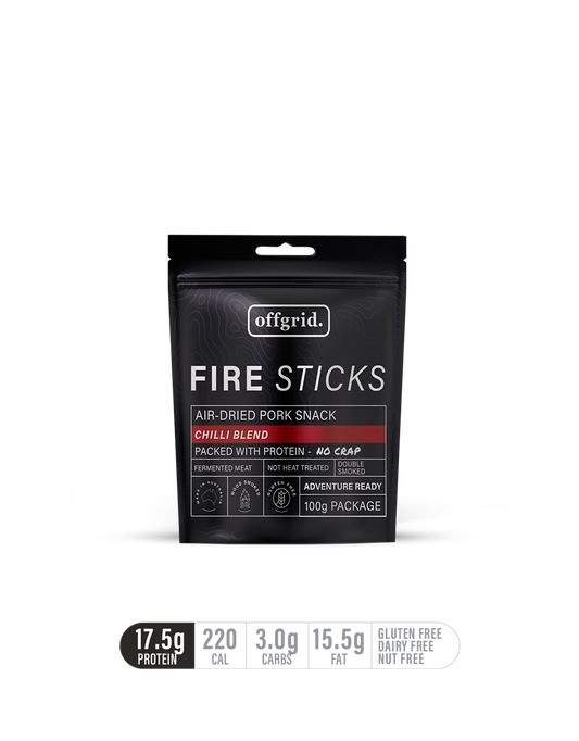 Offgrid wood smoked salami snack chilli flavour
