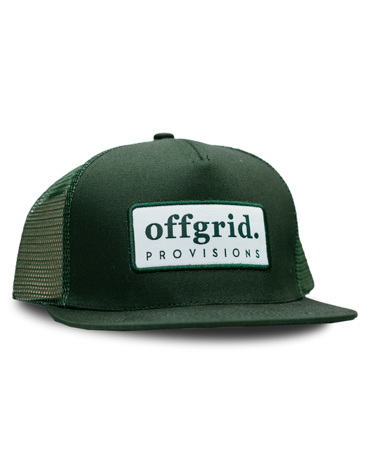 Offgrid forest green snapback trucker cap