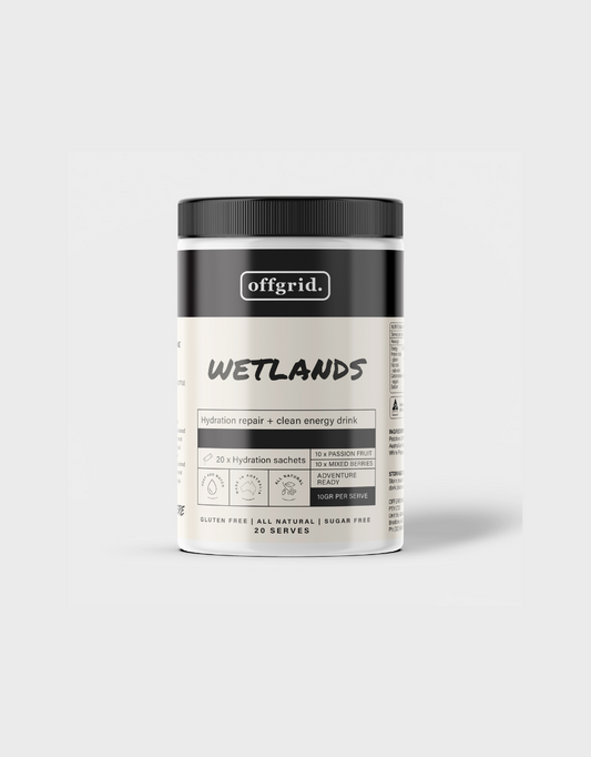 Offgrid wetlands formulated hydration powdered drink - Bulk Sachets mixed flavours